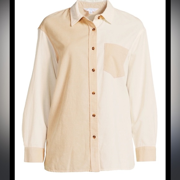 Time and Tru 2 Tone Corduroy Button Down shirt size XXL - Picture 2 of 7